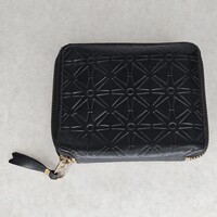 Comme des Garcons Embossed Star Pattern Men's Black Wallet
