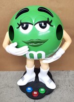 M&M Green Female Candy Character 38’’ Store Display On Wheels
