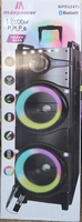 MAX POWER  - 12” Dual-Woofer Trolley Speaker with Bluetooth & Disco Ball