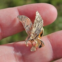 14K Yellow Gold Eagle Bird Tie Tack Lapel Pin Charm