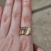 10K Yellow Gold Wide Band Sapphire Ruby Diamond American Flag Ring Size 9.5