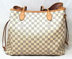 Louis Vuitton Neverfull GM Tote Bag In Damier Azur Canvas w/ Entrupy COA