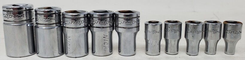 Snap-On USA 10pc E-Type Torx Star Female Socket Set - 1/4" & 3/8" Drive E4-E18