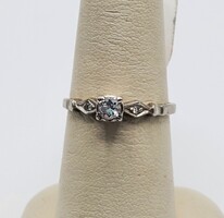  Vintage 14K White Gold Diamond Engagement Ring .18TCW 1.65 Grams Size 6.75