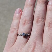 Vintage 14K White Gold Diamond Art Deco Engagement Ring .18TCW Size 6.75