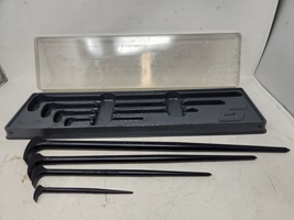 Snap On PBS704 4 Piece Rolling Head Prybar Set w/ Tray  6" 12" 16" 20"