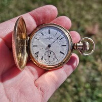 Antique 1888 Elgin Gold Plated Etched Automatic Pocket Watch For Parts