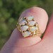 10K Yellow Gold 6 Opal Gemstone Cocktail Cluster Bowtie Ring Size 4.25