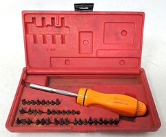 Snap-On (SSDMR4A) 1/4"  Ratcheting Magnetic Screwdriver Set w/ Case - INCOMPLETE