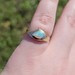  14K Yellow Gold Opal Art Deco Fish Shark Shaped Band Ring Size 5.25 