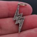  10K Yellow Gold Diamond Lightning Bolt Pendant Charm 25x10mm 1.80 Grams