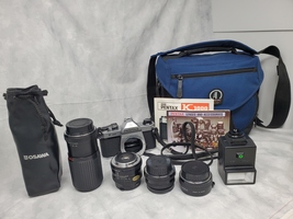 Pentax Asahi K1000 35mm SLR Film Camera Kit Bundle w/ 52mm 80-200mm Lens