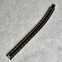 Vivatech Healing Ion Bracelet Watch Band Style Gold Tone Black 7 inch 18mm Wide 