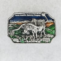 1978 Tasco Colorized Bull Longhorn Bel Buckle   Good preowned condition Has some