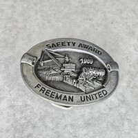  Vintage 1989 Safety Award Freeman United Stonebridge Press Belt Buckle 