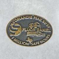 Vintage Comanche Peak 86-88 1 Million Safe Hours Brass Belt Buckle