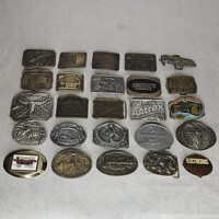 Lot of 25 Miscellaneous Vintage Belt Buckles Silver Brown Brass 