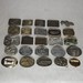 Lot of 25 Miscellaneous Vintage Belt Buckles Silver Brown Brass 
