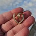 10K Yellow Gold Diamond Channel Set Heart Pendant Slide Charm 20x20mm