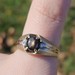 10K White & Yellow Gold Brown Star Sapphire Diamond Band Ring Size 11 