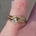 14K Yellow Gold Diamond Marquise Bypass Engagement Wedding Ring Set Size 4.75  