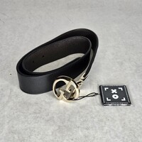 Black Leather Gucci Kids Childrens Belt GG 75cm 30 inches