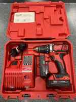 Milwaukee 2606-20 M18 18V 1/2in Cordless Drill Driver-2 Batteries-Charger-Case