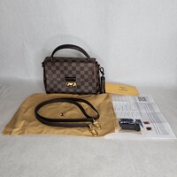 Louis Vuitton Damier Ebene Croisette Crossbody Handbag Purse with Strap