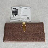 Vintage Gucci Brown Leather Long Wallet Bifold Card Holder