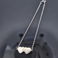 Sarah Coventry Costume Jewelry Double Heart Chain Link Bracelet 8.5 Inches