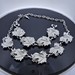 Sarah Coventry White Enamel Leaf Costume Jewelry Necklace Bracelet Set