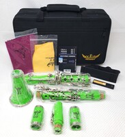 Roffee RC-26N Bb Clarinet Student Model w/ Case & Mouthpiece - Green - NEW