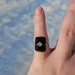  10K Yellow Gold Black Onyx Diamond Rectangular Statement Ring Size 4.25