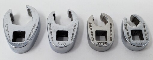 Snap-On 3/8" Crowfoot Wrench Set Lot Of (4) FRH220S, FRH200S, FRH140S, FRH120S 