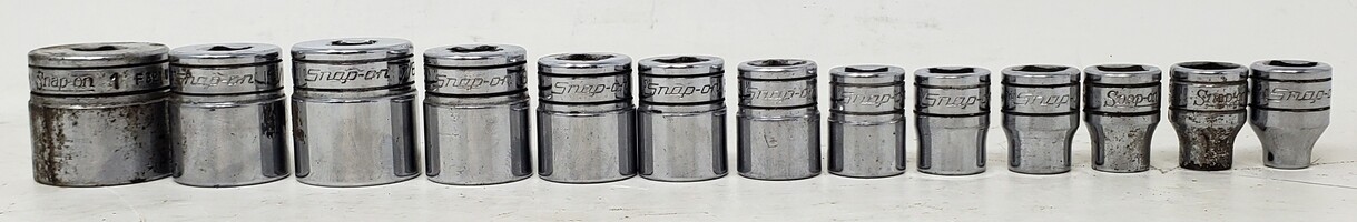 Snap-On SAE 3/8" Drive 12pt Double Hex Shallow Socket Set - 13pcs.