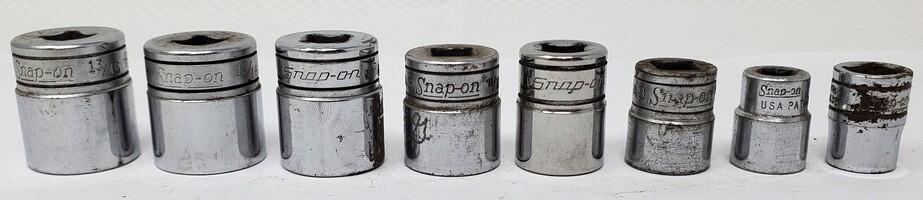 Snap-On SAE 6pt 3/8" & 1/4" Sockets - FS141, TM16, FS181-FS261(2x) - Lot Of 8