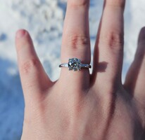 EGL Platinum Solitaire Diamond Engagement Ring with Accents 1.57CT Size 6.5 