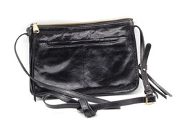 Small Black Leather HOBO International Crossbody Messenger Bag Purse w Strap