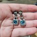 David Yurman 925 Sterling Silver Blue Topaz Clear Stone Dangle Earrings