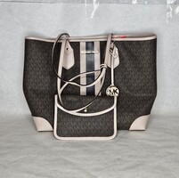 Michael Kors Large Eva Monogram Logo Tote Bag Purse with Wristlet Pouch
