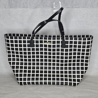 Like New Kate Spade New York Checkerboard Black White Large Tote Bag Purse