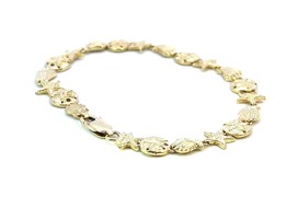  Unique ladies' 14K Yellow Gold Seashell Bracelet