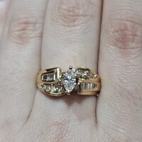  14K Yellow Gold Diamond Bypass Engagement Ring 1.12TCW 5 Grams Size 8.5 