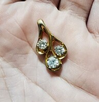 14K Yellow Gold 3 Stone Teardrop Diamond Pendant Charm 1.29TCW 3.85 Grams