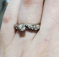  14K White Gold Diamond Engagement Ring .50TCW 5.3 Grams Size 7