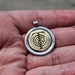 Tiffany & Co T&C 18K Gold 925 Sterling Silver Coin Pendant Charm