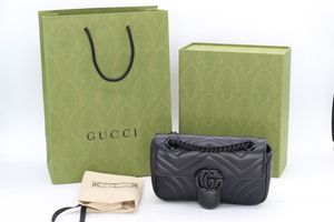 Gucci GG Marmont 2.0 Lion Trap Black Mini Shoulder Bag w/ COA, Box, and Dustbag