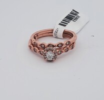 10K Rose Gold Diamond Loose Wedding Ring Set .20TCW 5.3 Grams Size 7.5/8.25