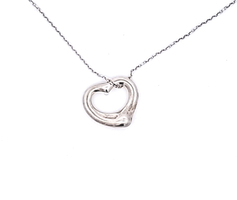  Tiffany & Co. Elsa Peretti Open Heart Pendant Sterling Silver Necklace
