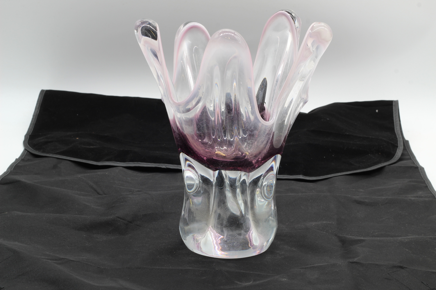 Chribska Glassworks 10in Vase (Purple/Pink)